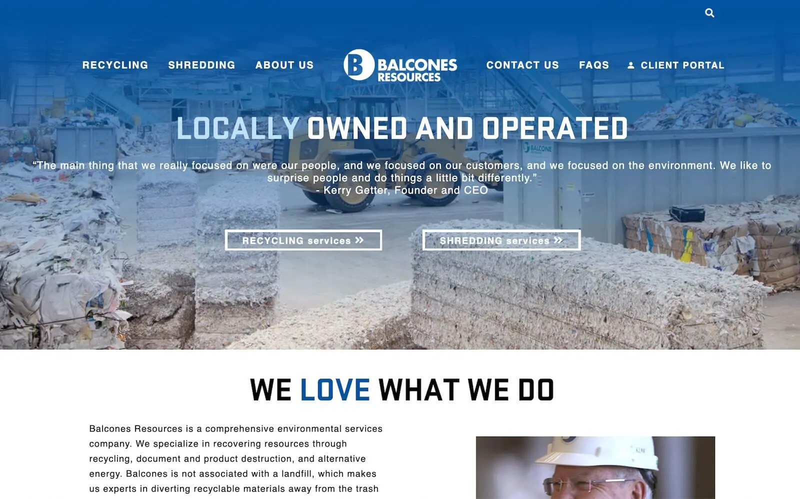 Balcones Resources homepage website design
