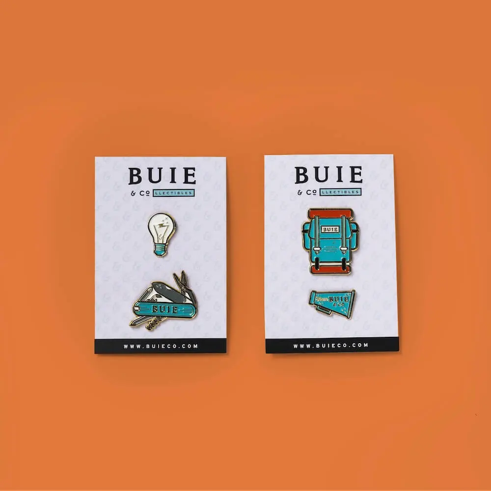 Buie enamel pins set of four
