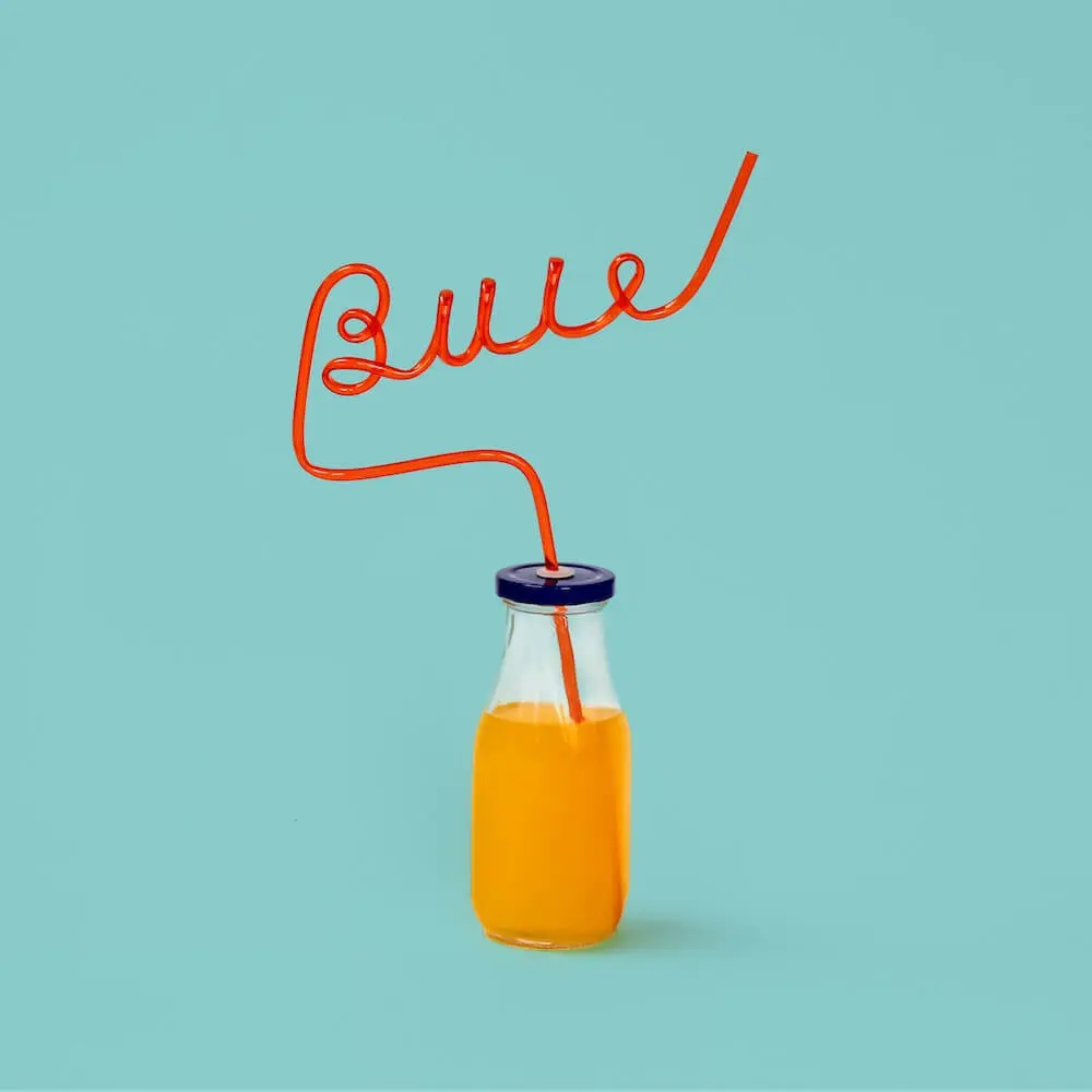 Buie straw in juice