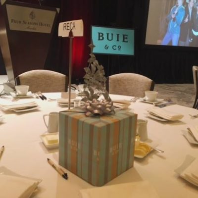 Buie sponsorship package at Real Estate Council of Austin’s award luncheon