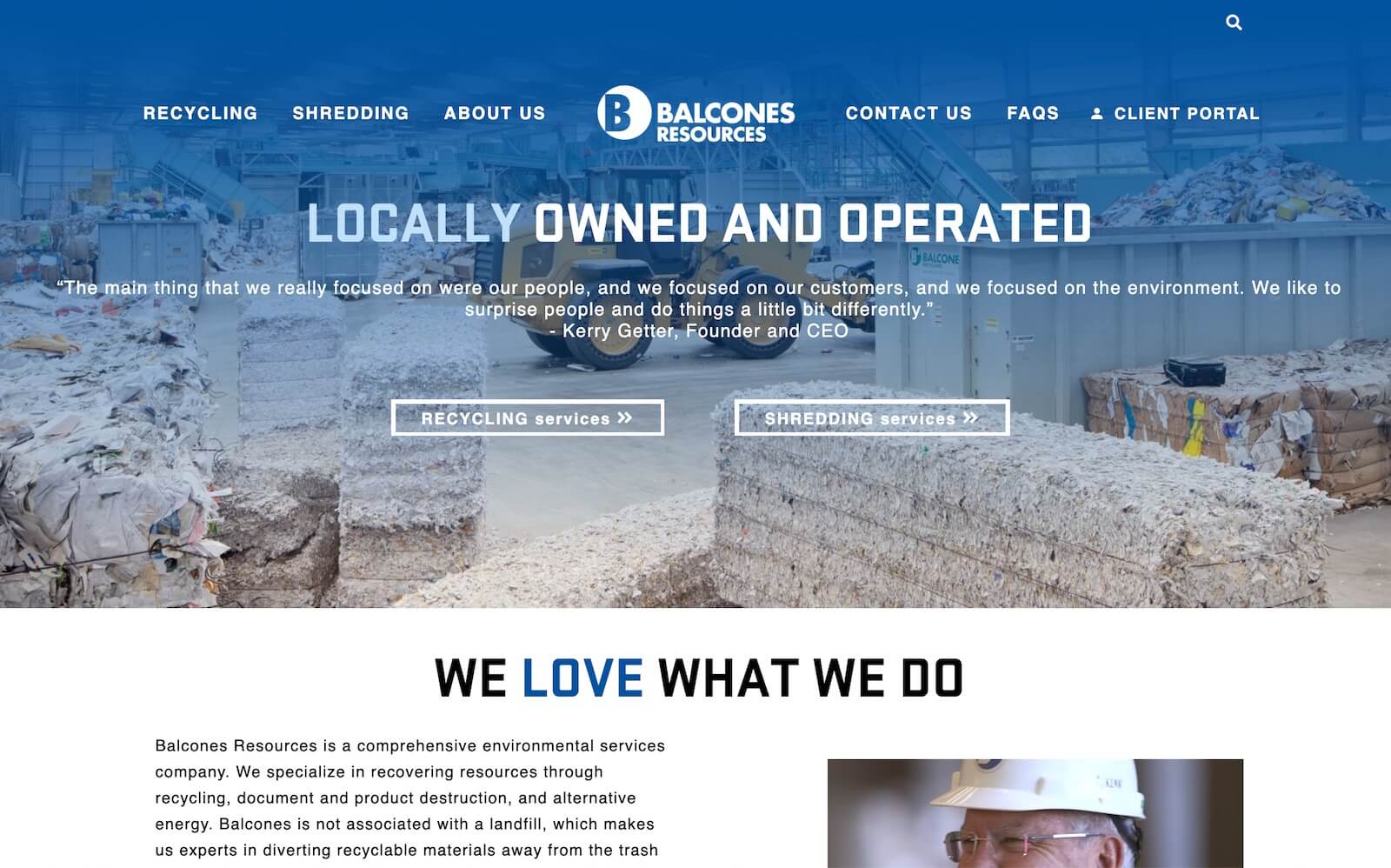 Balcones Resources homepage website design