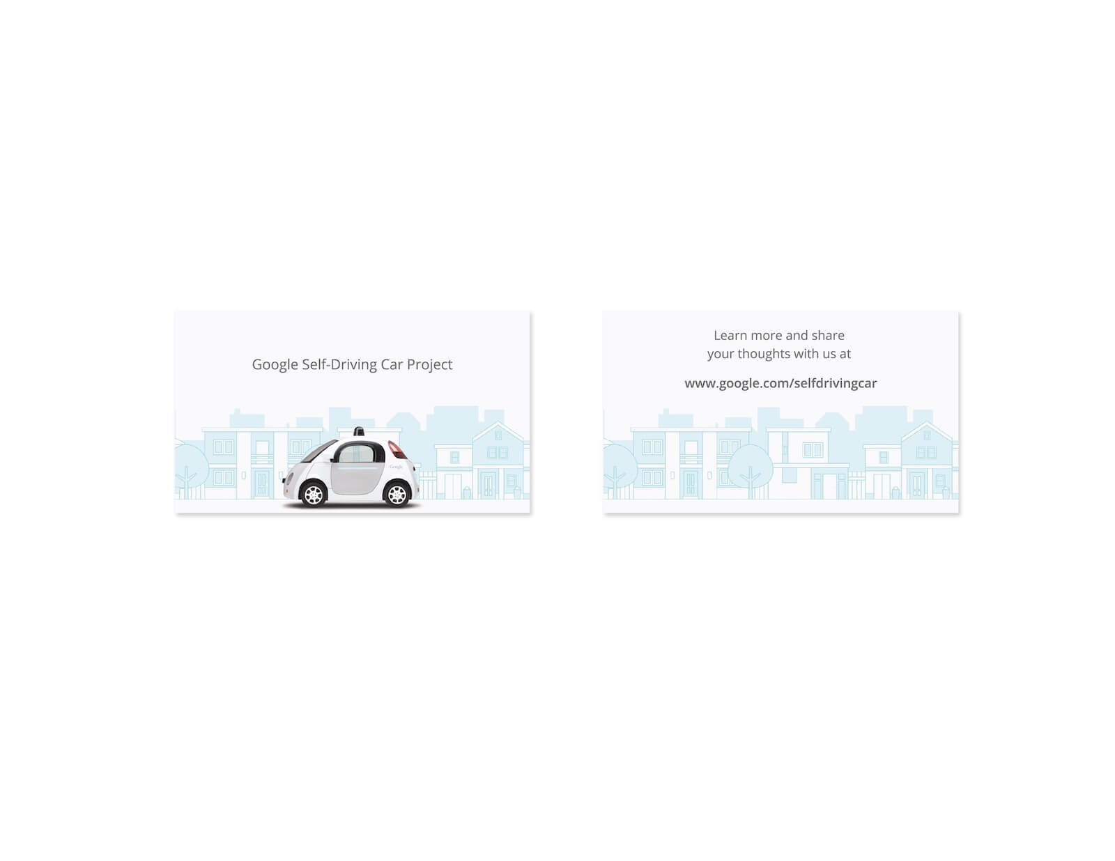 Google Self-Driving Car business card design