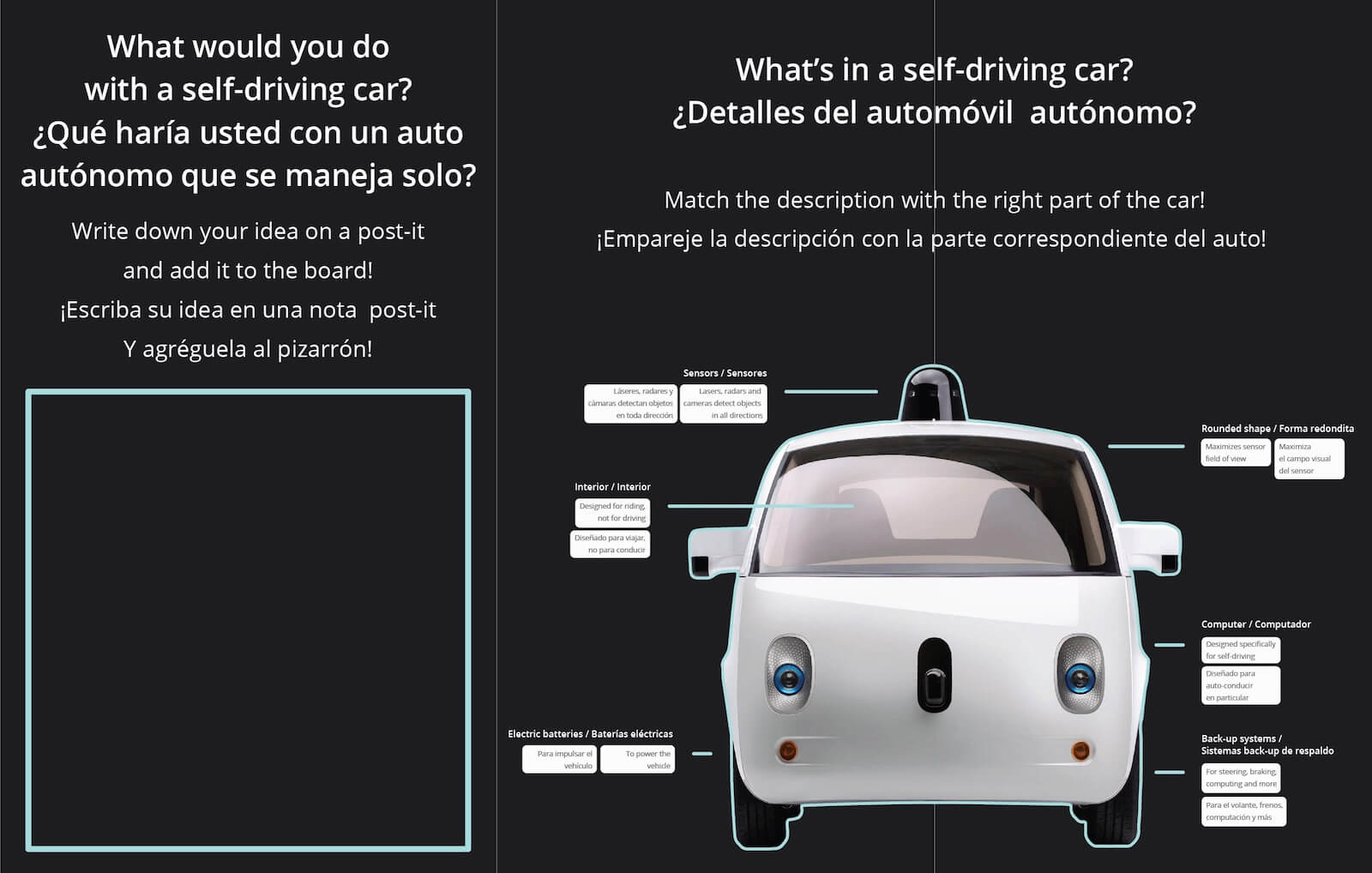 Google Self-Driving Car interactive magnetic chalkboard