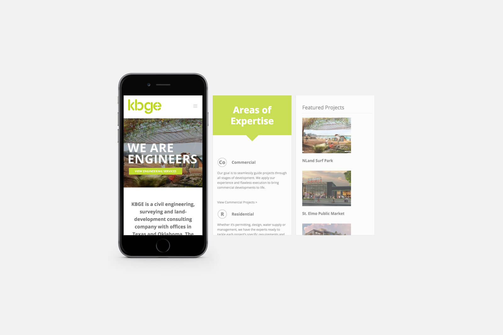 KBGE Engineering mobile website design