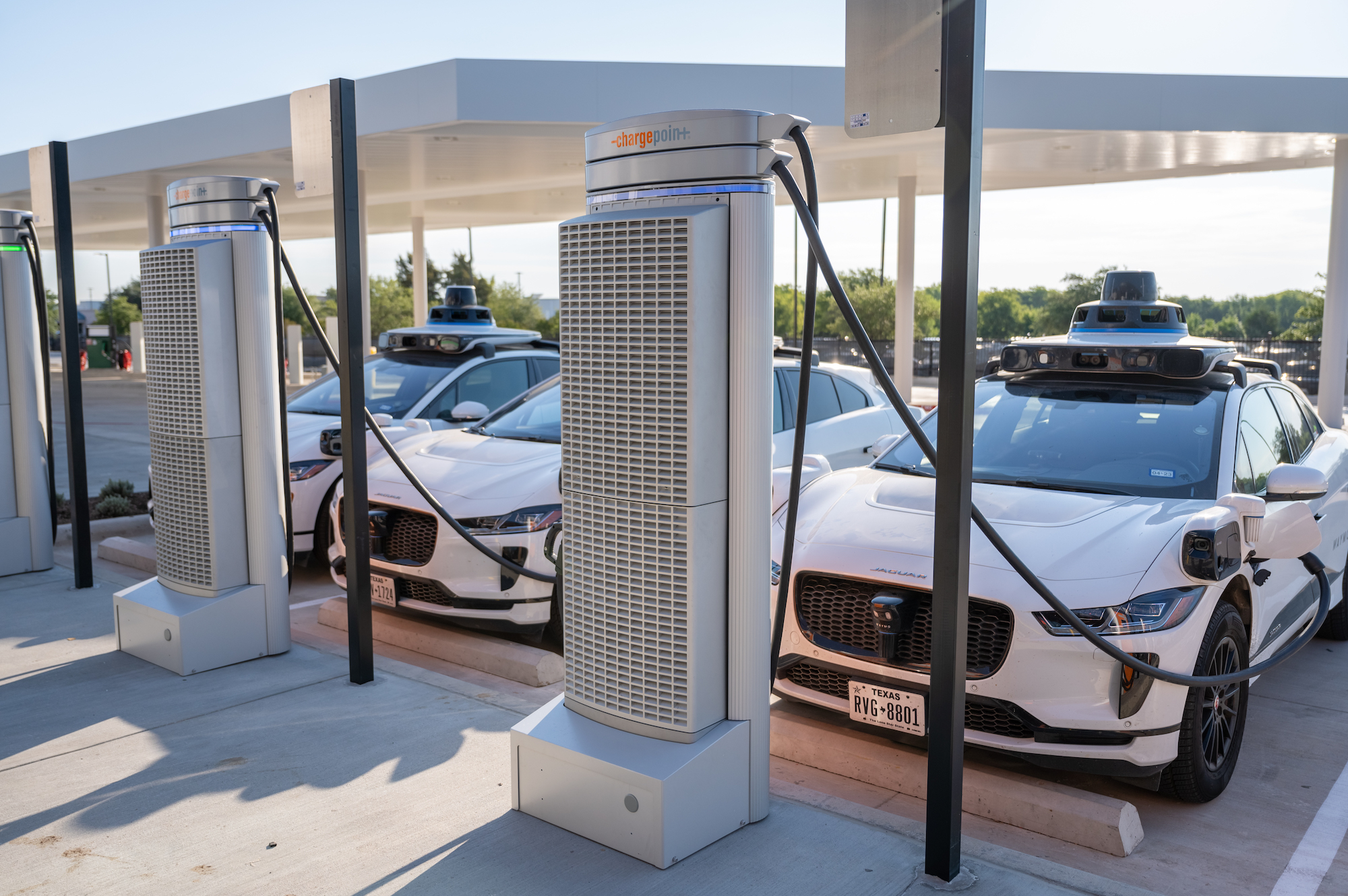 Waymo Cars At Charging Station Buie Co