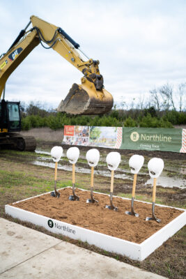Machinery and shovels at Northline groundbreaking